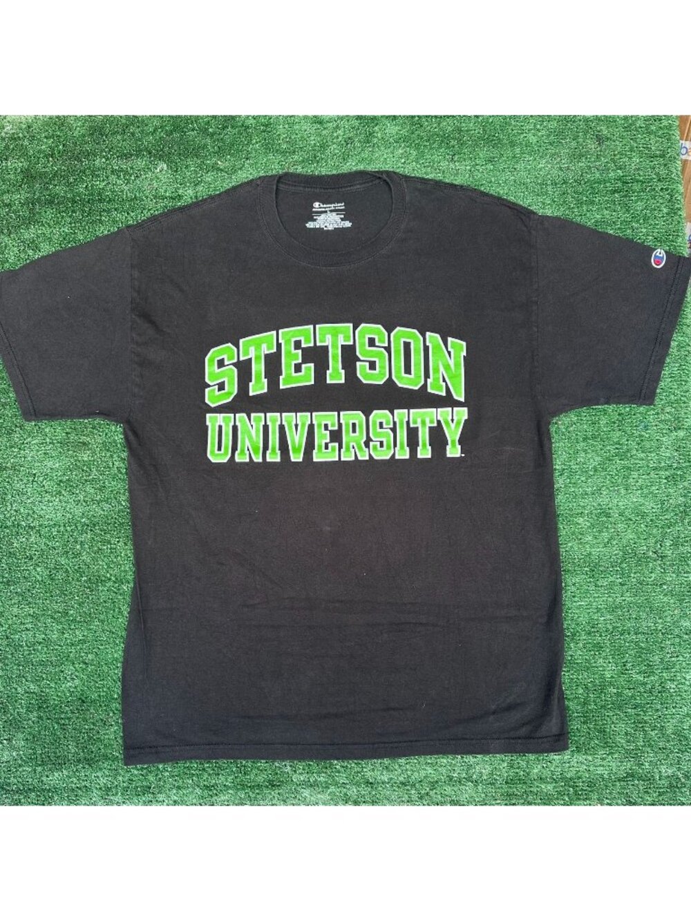 Vintage Y2K Champion Stetson University T-Shirt Black L Collegiate Sportswear